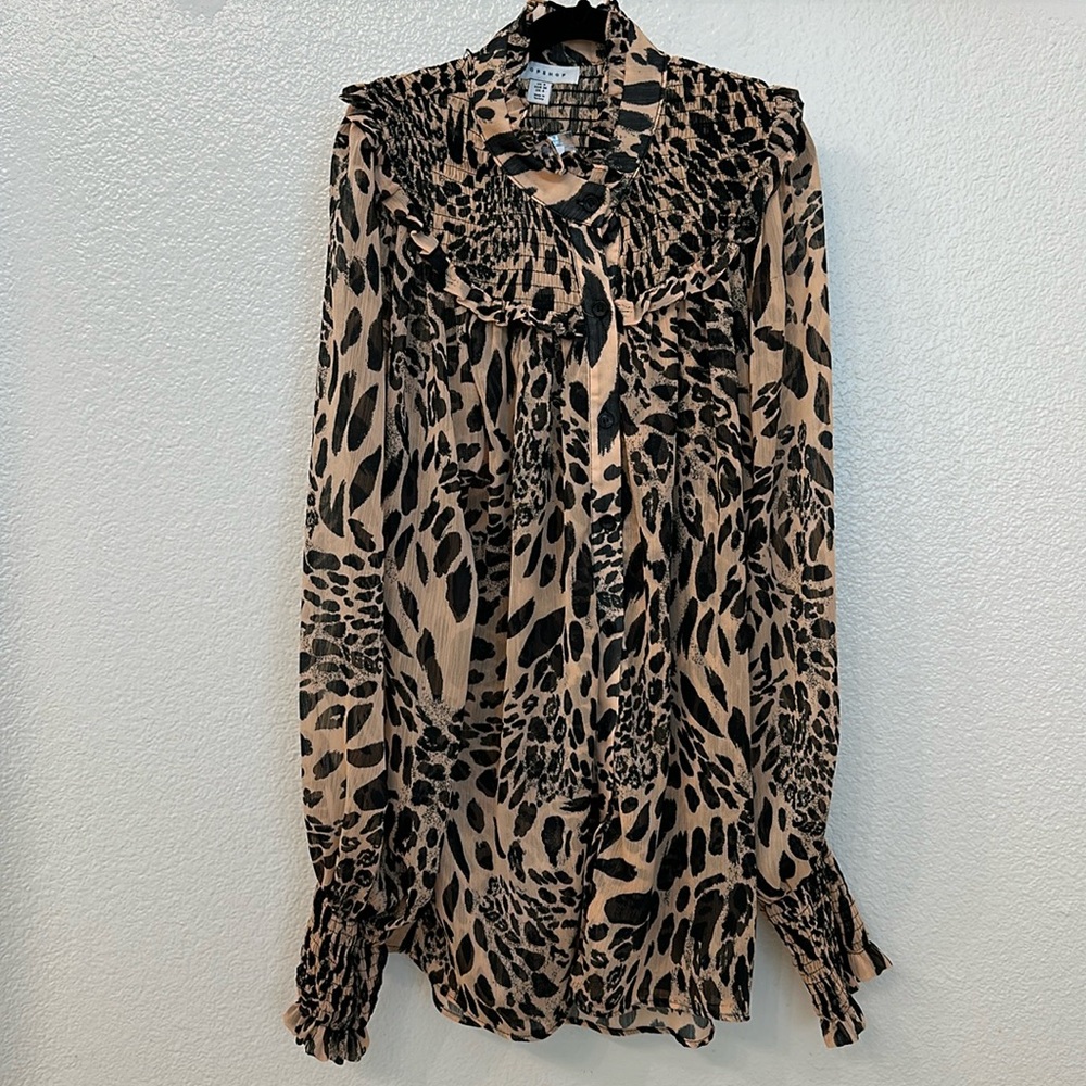Animal print button up